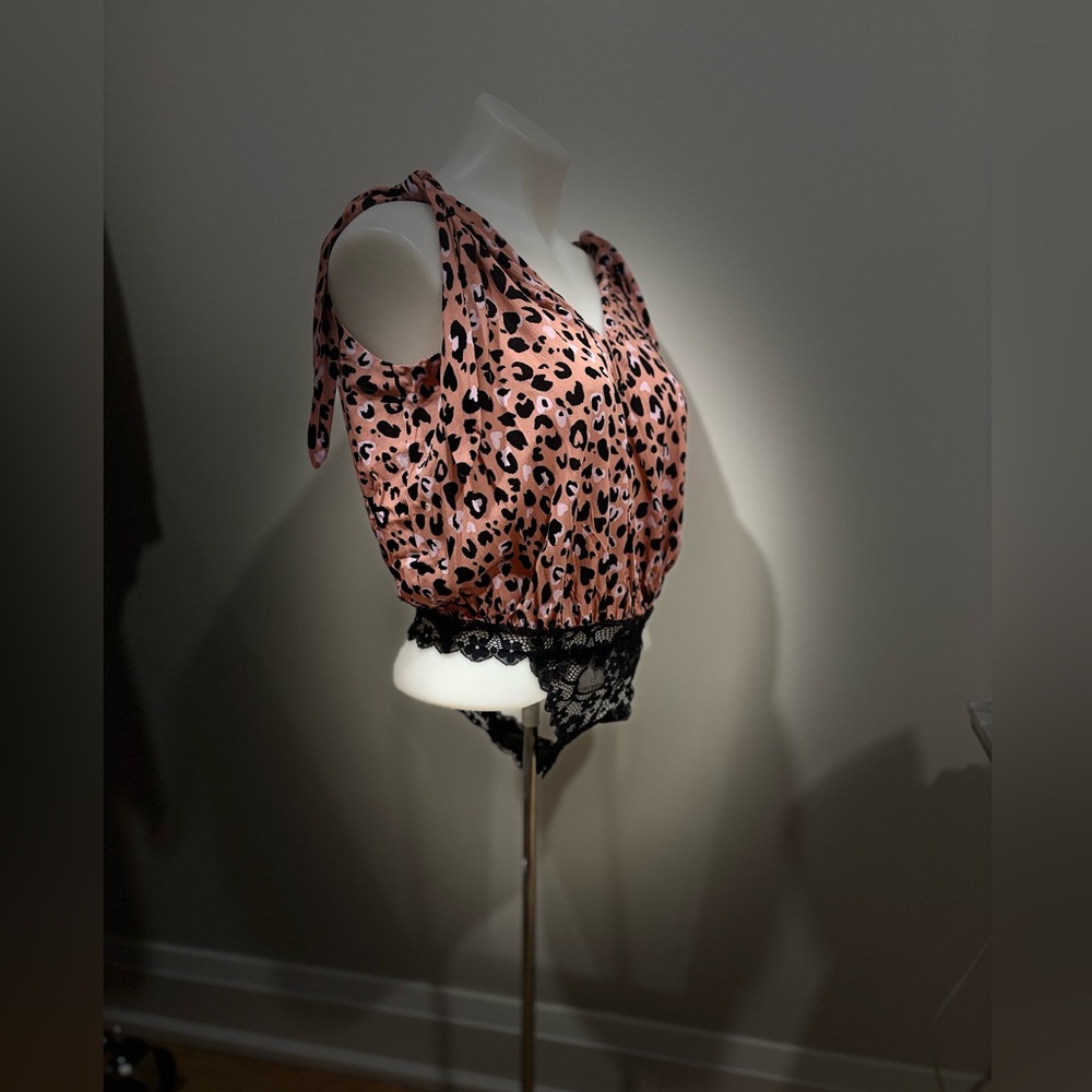 NWT Free People Pink Leopard Print Top - Picture 6 of 11